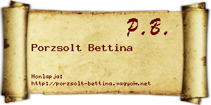 Porzsolt Bettina névjegykártya